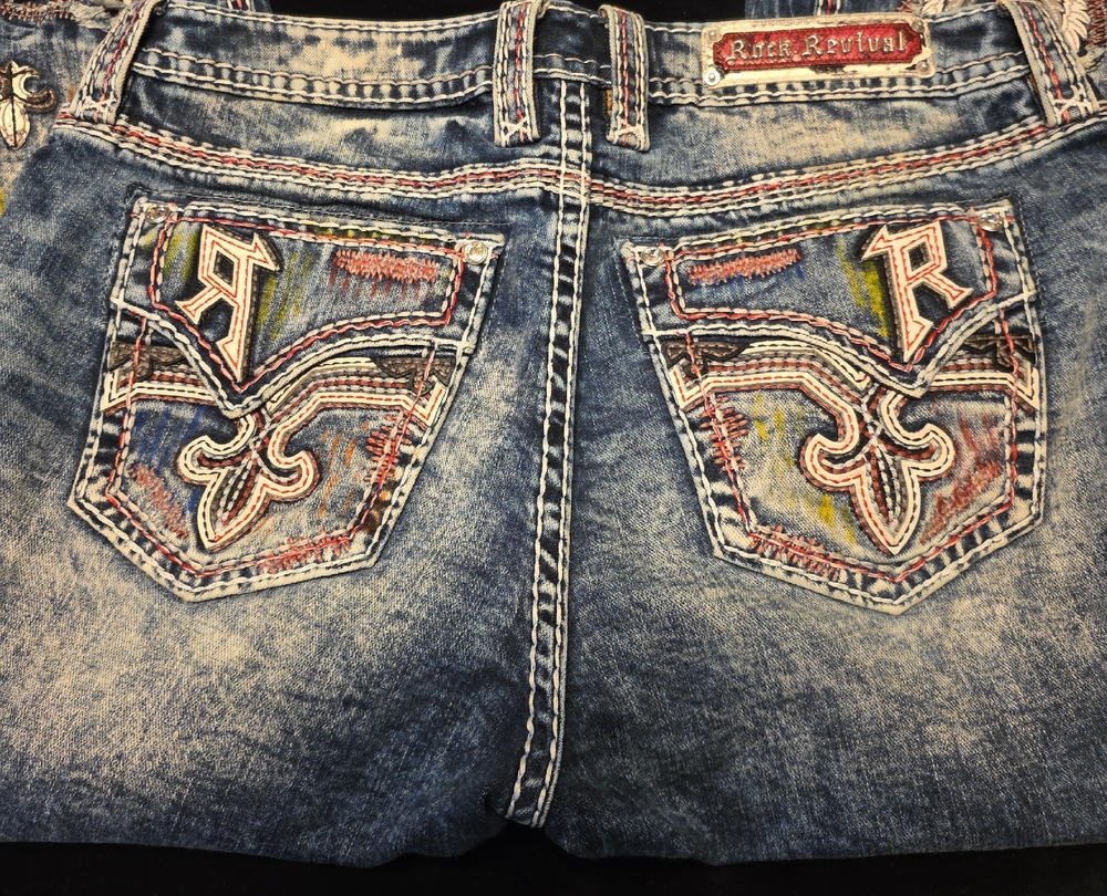 Rock Revival Multicolor Embroidered Women's Jeans
